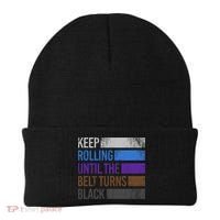 Keep training until the belt turns black Karate Beanie thumb 0