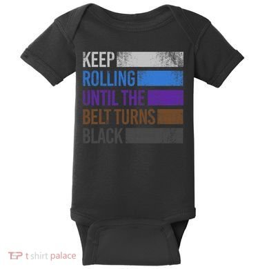 Keep training until the belt turns black Karate Baby Bodysuit