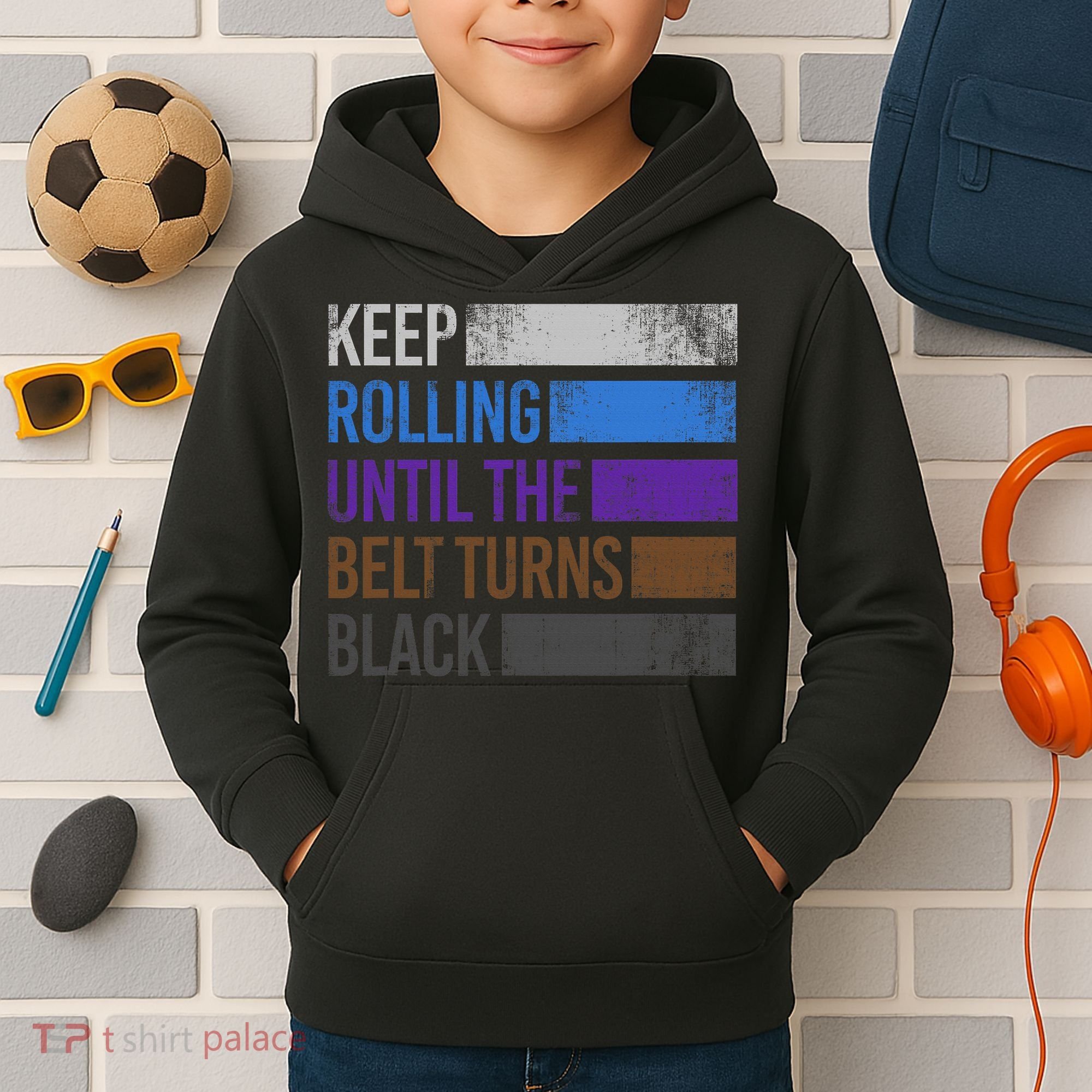 Keep training until the belt turns black Karate Kids Hoodie