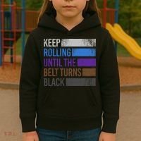 Keep training until the belt turns black Karate Kids Hoodie thumb 3