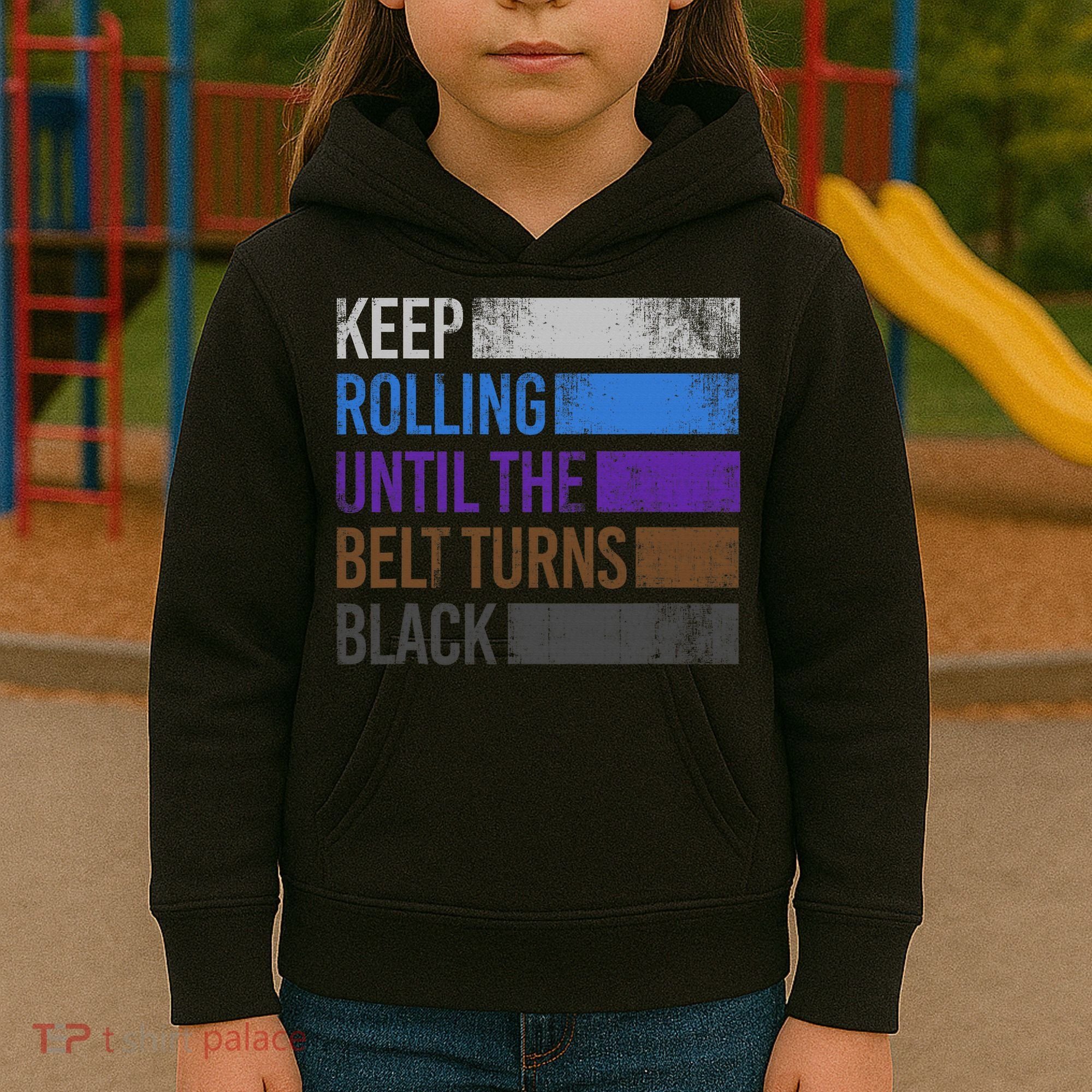 Keep training until the belt turns black Karate Kids Hoodie