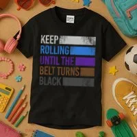 Keep training until the belt turns black Karate Kids T-Shirt thumb 3