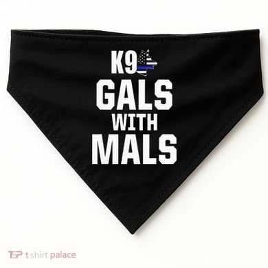 K9 Unit Belgian Malinois PD Gals Mals Police Trainer USA-Made Doggie Bandana