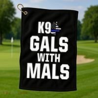 K9 Unit Belgian Malinois PD Gals Mals Police Trainer Golf Towel thumb 1