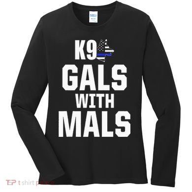 K9 Unit Belgian Malinois PD Gals Mals Police Trainer Women's Long Sleeve Shirt