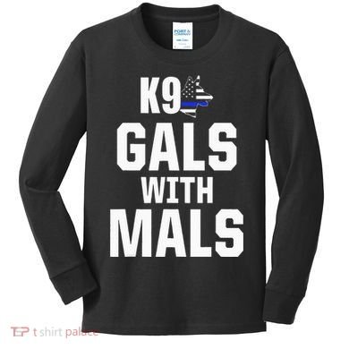 K9 Unit Belgian Malinois PD Gals Mals Police Trainer Kids Long Sleeve Shirt