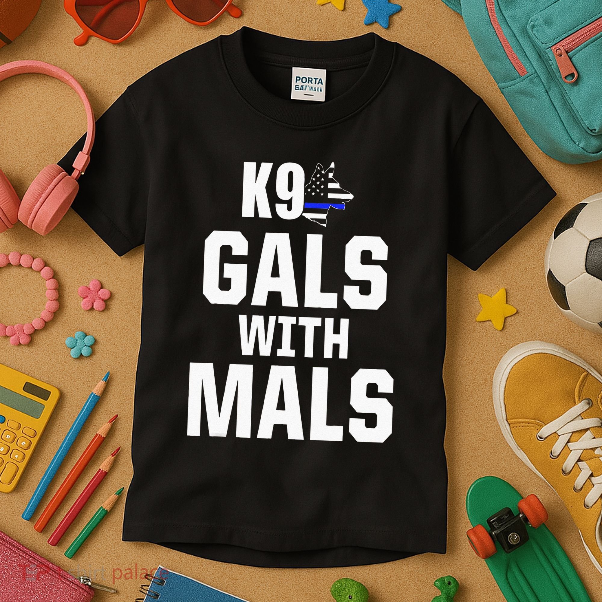 K9 Unit Belgian Malinois PD Gals Mals Police Trainer Kids T-Shirt