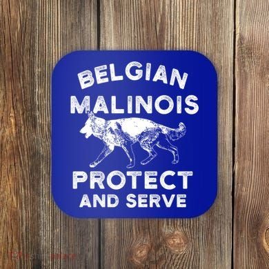 K9 Unit Belgian Malinois Protect Pd Police Trainer Gift Coaster