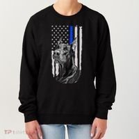 K9 Unit Doberman Police Dog Thin Blue Line Us Flag Supportor Women's Sweatshirt thumb 0