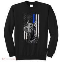 K9 Unit Doberman Police Dog Thin Blue Line Us Flag Supportor Sweatshirt thumb 0