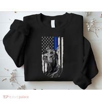 K9 Unit Doberman Police Dog Thin Blue Line Us Flag Supportor Sweatshirt thumb 2
