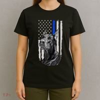 K9 Unit Doberman Police Dog Thin Blue Line Us Flag Supportor T-Shirt thumb 4