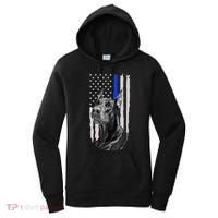 K9 Unit Doberman Police Dog Thin Blue Line Us Flag Supportor Women's Hoodie thumb 0