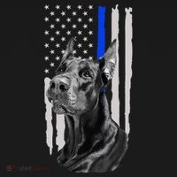 K9 Unit Doberman Police Dog Thin Blue Line Us Flag Supportor Women's Hoodie thumb 2