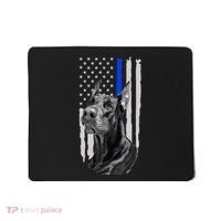 K9 Unit Doberman Police Dog Thin Blue Line Us Flag Supportor Mousepad thumb 0