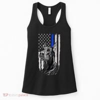 K9 Unit Doberman Police Dog Thin Blue Line Us Flag Supportor Women's Tank Top thumb 0