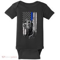 K9 Unit Doberman Police Dog Thin Blue Line Us Flag Supportor Baby Bodysuit thumb 0