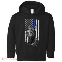 K9 Unit Doberman Police Dog Thin Blue Line Us Flag Supportor Toddler Hoodie thumb 0