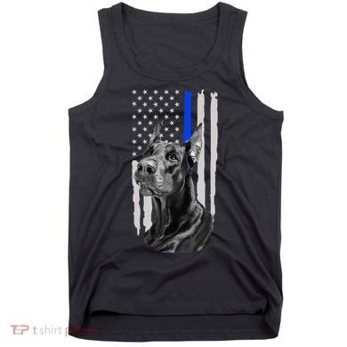 K9 Unit Doberman Police Dog Thin Blue Line Us Flag Supportor Tank Top