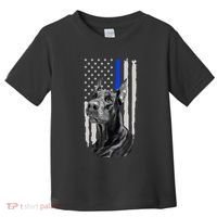 K9 Unit Doberman Police Dog Thin Blue Line Us Flag Supportor Toddler T-Shirt thumb 0