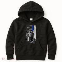K9 Unit Doberman Police Dog Thin Blue Line Us Flag Supportor Kids Hoodie thumb 0