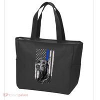 K9 Unit Doberman Police Dog Thin Blue Line Us Flag Supportor Tote Bag thumb 3