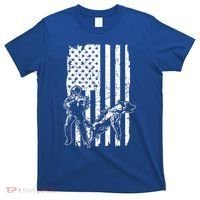 K9 Unit Dog Police Officer Army Soldier Rescue Usa Flag Gift T-Shirt thumb 0