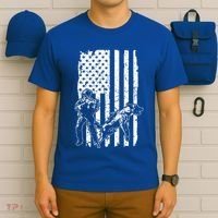 K9 Unit Dog Police Officer Army Soldier Rescue Usa Flag Gift T-Shirt thumb 6