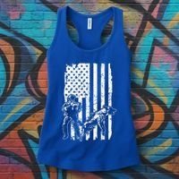 K9 Unit Dog Police Officer Army Soldier Rescue Usa Flag Gift Women's Tank Top thumb 3