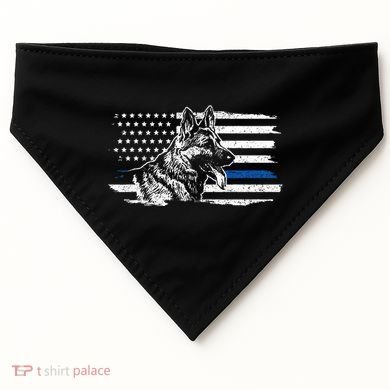 K9 Unit German Shepherd Dog Thin Blue Line Patriotic Police USA-Made Doggie Bandana