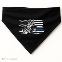 K9 Unit German Shepherd Dog Thin Blue Line Patriotic Police USA-Made Doggie Bandana thumb 0
