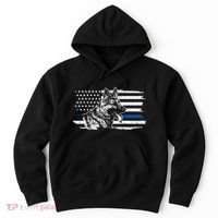 K9 Unit German Shepherd Dog Thin Blue Line Patriotic Police Hoodie thumb 0