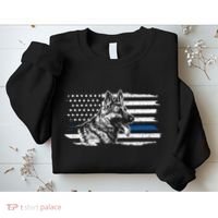 K9 Unit German Shepherd Dog Thin Blue Line Patriotic Police Sweatshirt thumb 2