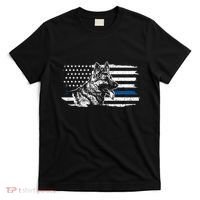 K9 Unit German Shepherd Dog Thin Blue Line Patriotic Police T-Shirt thumb 0