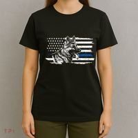 K9 Unit German Shepherd Dog Thin Blue Line Patriotic Police T-Shirt thumb 4