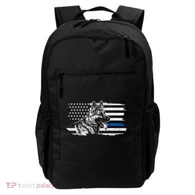 K9 Unit German Shepherd Dog Thin Blue Line Patriotic Police Backpack