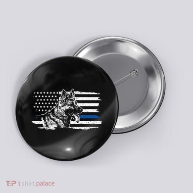 K9 Unit German Shepherd Dog Thin Blue Line Patriotic Police Button