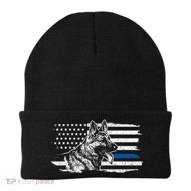 K9 Unit German Shepherd Dog Thin Blue Line Patriotic Police Beanie