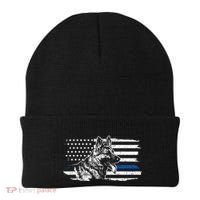 K9 Unit German Shepherd Dog Thin Blue Line Patriotic Police Beanie thumb 0