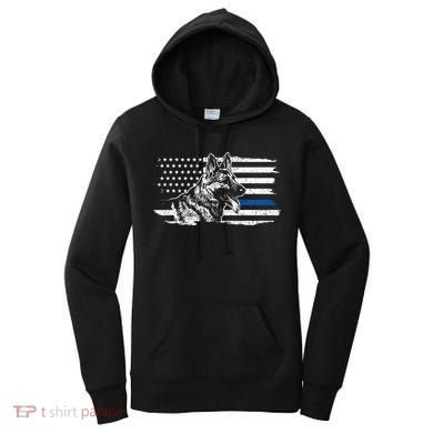 K9 Unit German Shepherd Dog Thin Blue Line Patriotic Police Women's Hoodie
