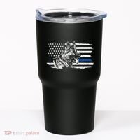 K9 Unit German Shepherd Dog Thin Blue Line Patriotic Police Tumbler thumb 0