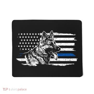 K9 Unit German Shepherd Dog Thin Blue Line Patriotic Police Mousepad