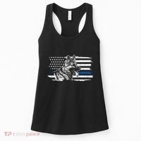 K9 Unit German Shepherd Dog Thin Blue Line Patriotic Police Women's Tank Top thumb 0