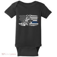 K9 Unit German Shepherd Dog Thin Blue Line Patriotic Police Baby Bodysuit thumb 0