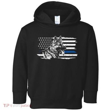 K9 Unit German Shepherd Dog Thin Blue Line Patriotic Police Toddler Hoodie