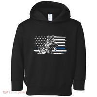 K9 Unit German Shepherd Dog Thin Blue Line Patriotic Police Toddler Hoodie thumb 0
