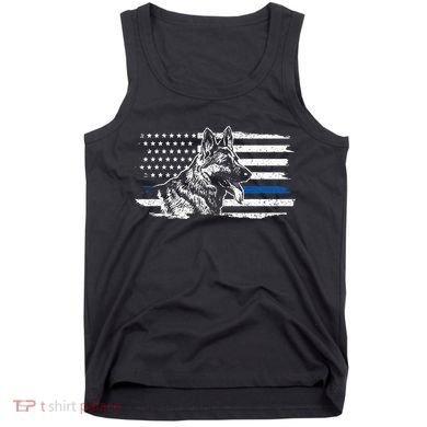 K9 Unit German Shepherd Dog Thin Blue Line Patriotic Police Tank Top