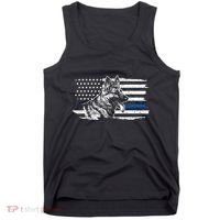 K9 Unit German Shepherd Dog Thin Blue Line Patriotic Police Tank Top thumb 0