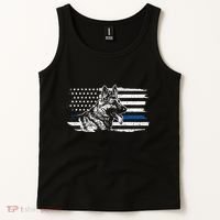 K9 Unit German Shepherd Dog Thin Blue Line Patriotic Police Tank Top thumb 2