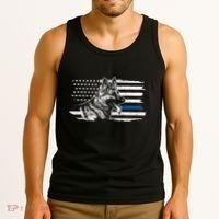 K9 Unit German Shepherd Dog Thin Blue Line Patriotic Police Tank Top thumb 3